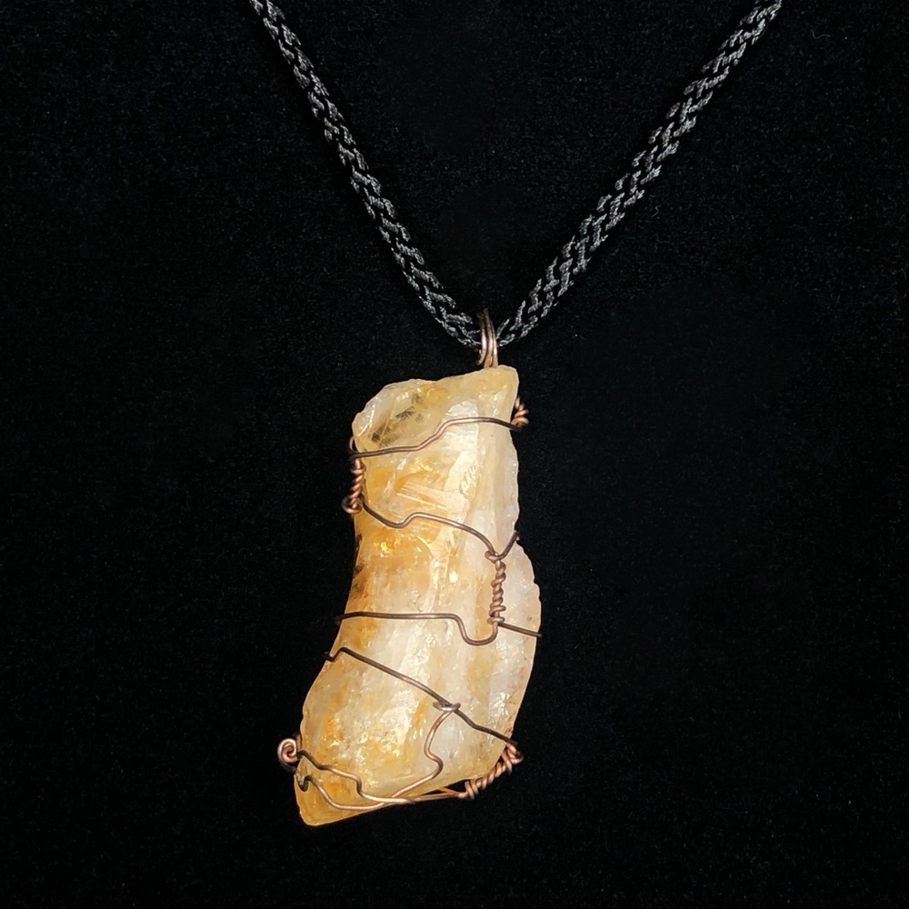 🔴SALE🔴Citrine Wire Wrapped Crystal Necklace